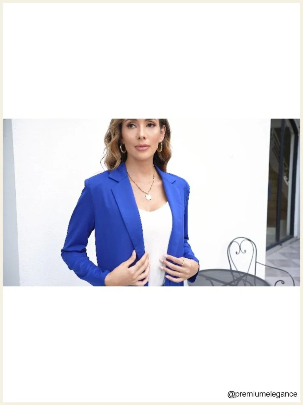 Women's Open Front Blazer with Hidden Hook, Cotton Blend, Long Sleeve, Office